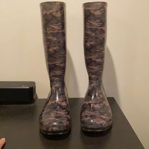 Womens Coach Camo Rain Boots 7.5